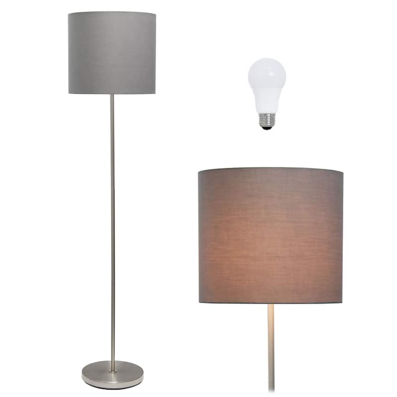 Brushed Nickel Drum Shade Floor Lamp