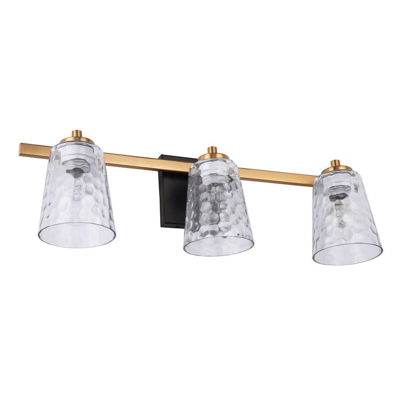 Modern Radiance 3-Light Gold Vanity Light - 22.8"L x 5.9"W x 7.5"H