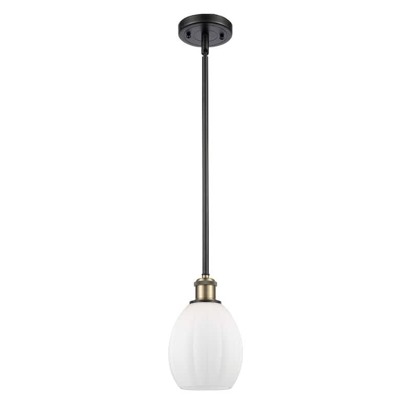 Innovations Lighting Eaton 6" Wide Mini Pendant - Black Antique Brass / Matte White
