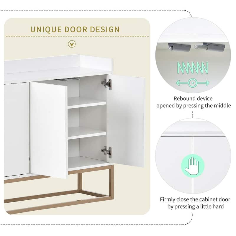 47.2” Modern 4 Door Buffet with Metal Base