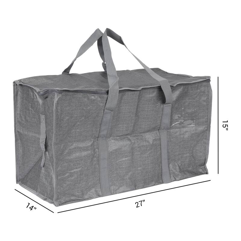 1 Pack Clothes Storage, Foldable Storage Bags, Moving Bags for Organizing Bedroom, Closet Organizers and Storage - Grey - 27*14*15in
