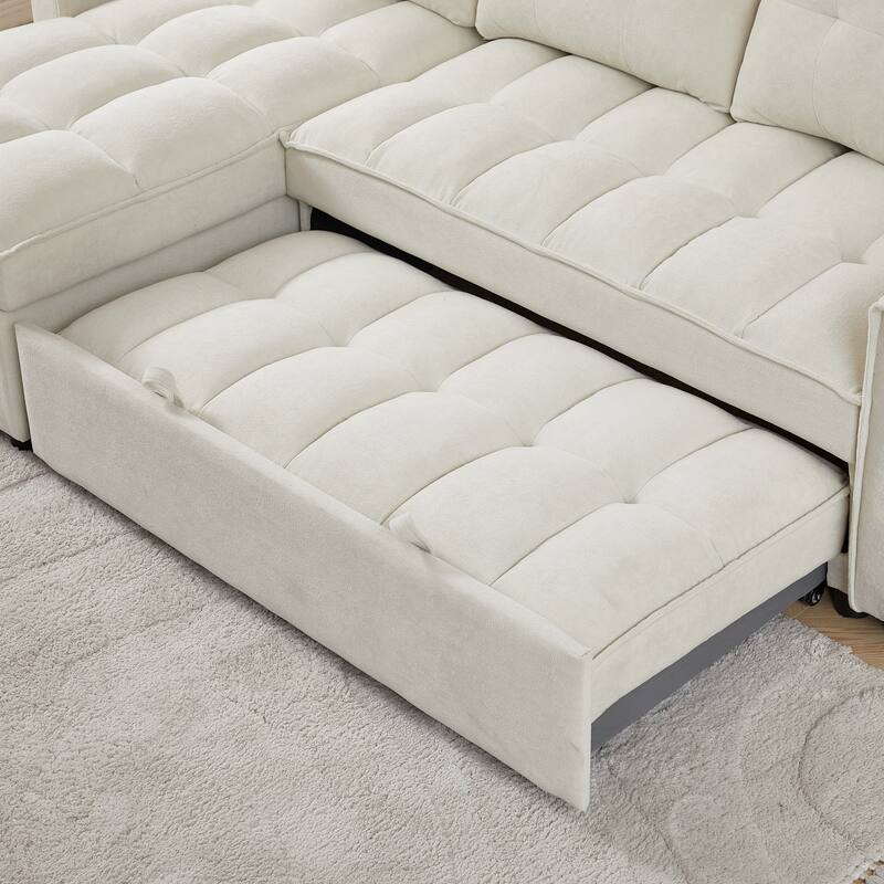 78.75" Chenille Reclining Sectional Sofa with USB/Type-C Charging, Hidden Storage & Ottoman