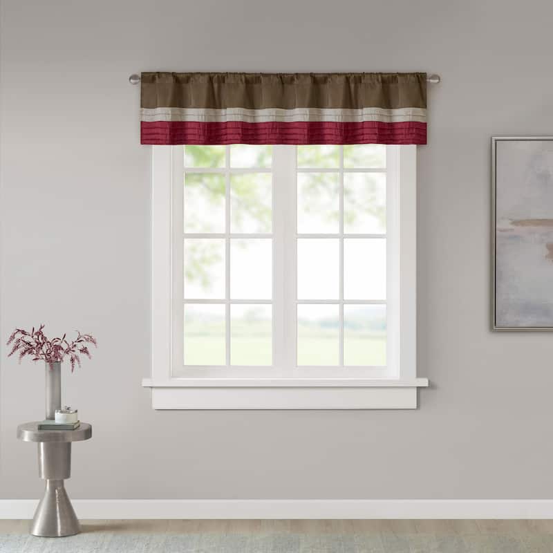 Madison Park Eastridge Polyoni Pintuck Window Valance - Red