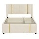preview thumbnail 4 of 16, 2-Pieces Bedroom Sets,Queen Size Platform Bed w/ Trundle Bed, 2 Drawers,Night Light & USB Charge,Storage Ottoman, Beige
