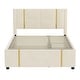 preview thumbnail 4 of 16, Queen Size Upholstered Bed w/ Trundle Bed & 2 Drawers,Modern Platform Bed w/ Gold Decoration, Night Light & USB Charger, Beige
