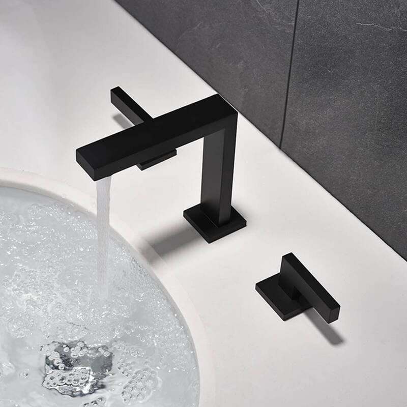 Widespread Bathroom Faucet 3 Hole Modern 8 Inch Bathroom Sink Faucets 2 Handle Basin Vanity Mixer Taps With Valve