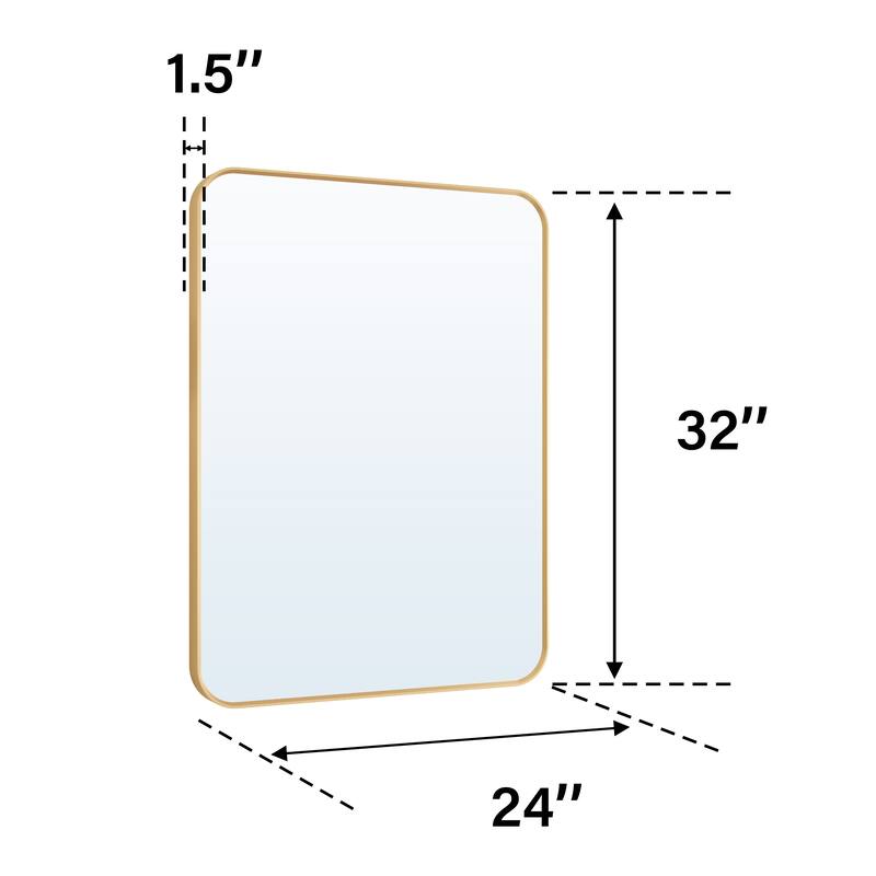 Modern Bathroom Rectangular Wall Mounted Anodized Aluminum Framed Vanity Mirror
