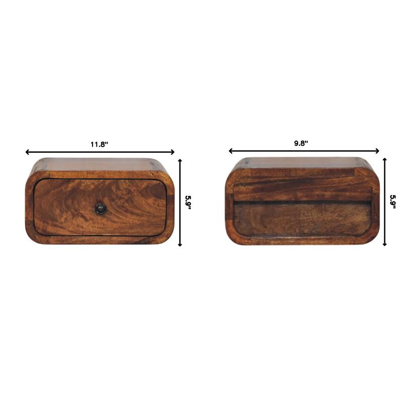 Avora Mini Wall-Mounted Chestnut Nightstand