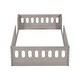 preview thumbnail 8 of 6, Antique Gray Wood Platform Bed with Semi-enclosed Fence