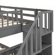 preview thumbnail 10 of 38, Stairway Design Full-over-Full Bunk Bed with Storage and Guard Rail for Bedroom,Dorm