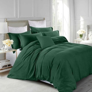 3pc Full Size Duvet Cover With Pillow Shams Bedding Set Emerald - Bed ...