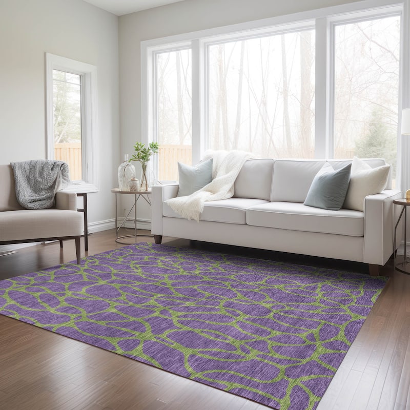 Machine Washable Indoor/ Outdoor Contemporary Chantille Rug