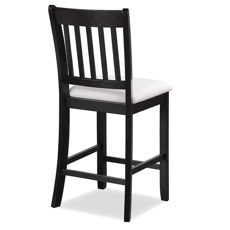Counter Height Dining Chairs Rustic Backrest Neutral Color (Set of 2)