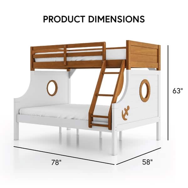 Luza Captain's Boat Twin over Full Solid Wood Bunk Bed by Furniture of America
