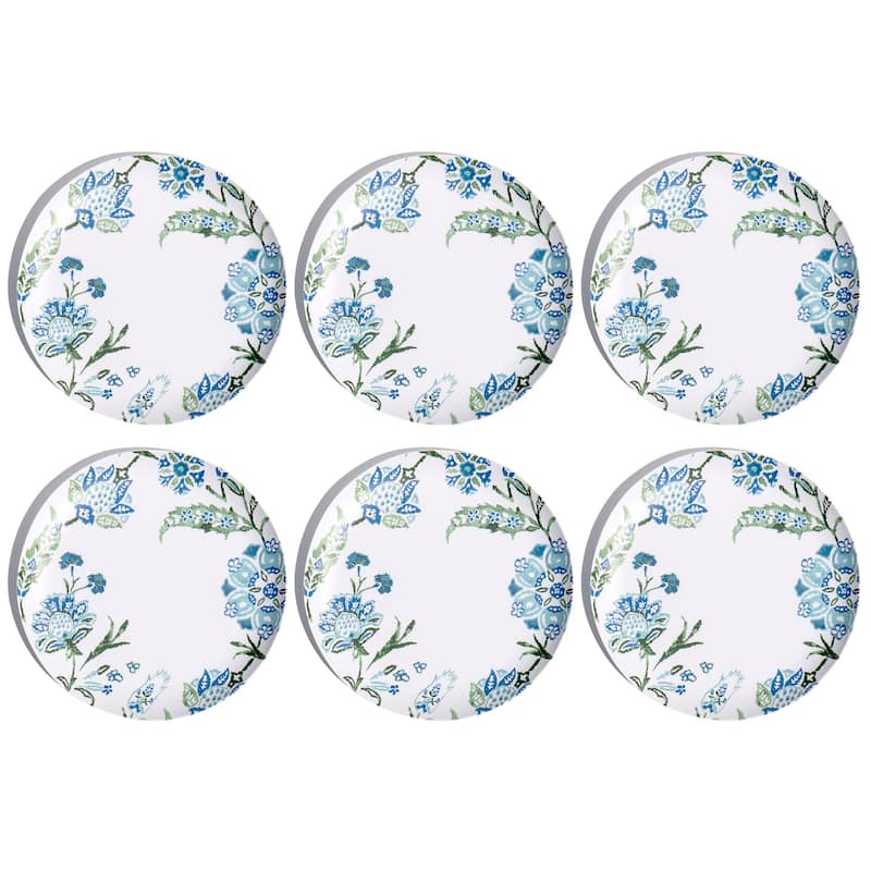 Abode Homewares by TarHong Hana Ikat Dinner Plate 10.5", Set of 6 - Blue