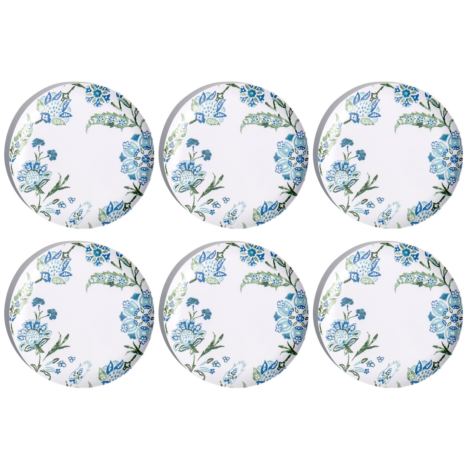 Abode Homewares Hana Ikat Melamine Dinner Plate - Blue - 10.5" - Set of 6