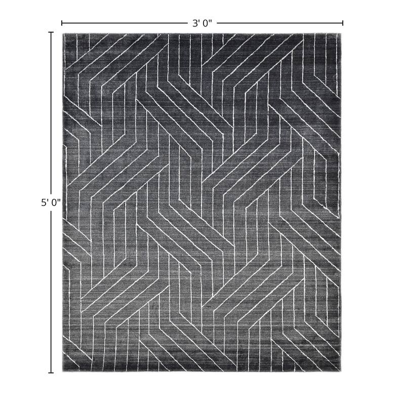 Overton Handmade Modern Contemporary Geometric Area Rug