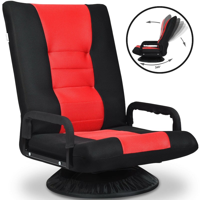 Gymax Gaming Floor Chair Folding Lazy Sofa 6-Position Adjustable - See Details - Red