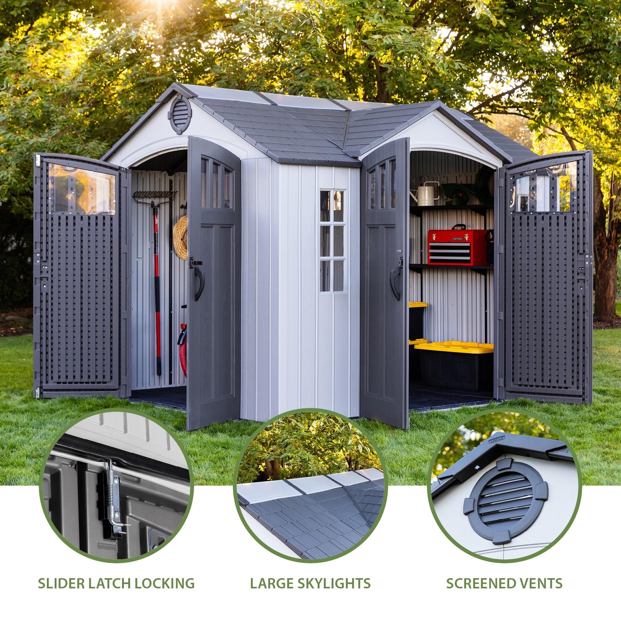 Lifetime 10 Ft. X 8 Ft. Dual Entry Outdoor Storage Shed (60467