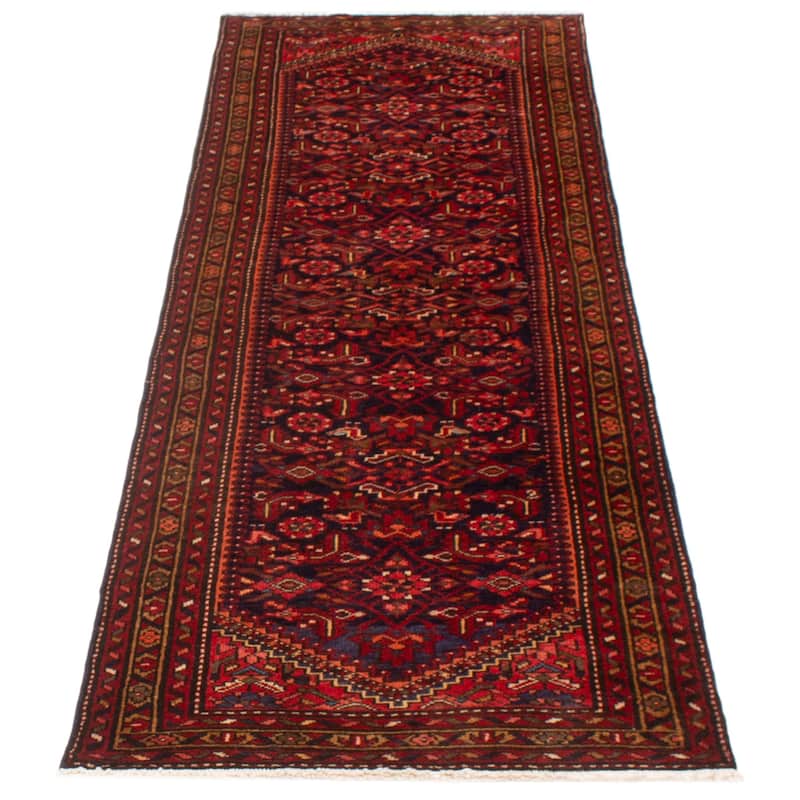 ECARPETGALLERY Hand-knotted Andelz Navy Wool Rug - 3'3 x 9'8