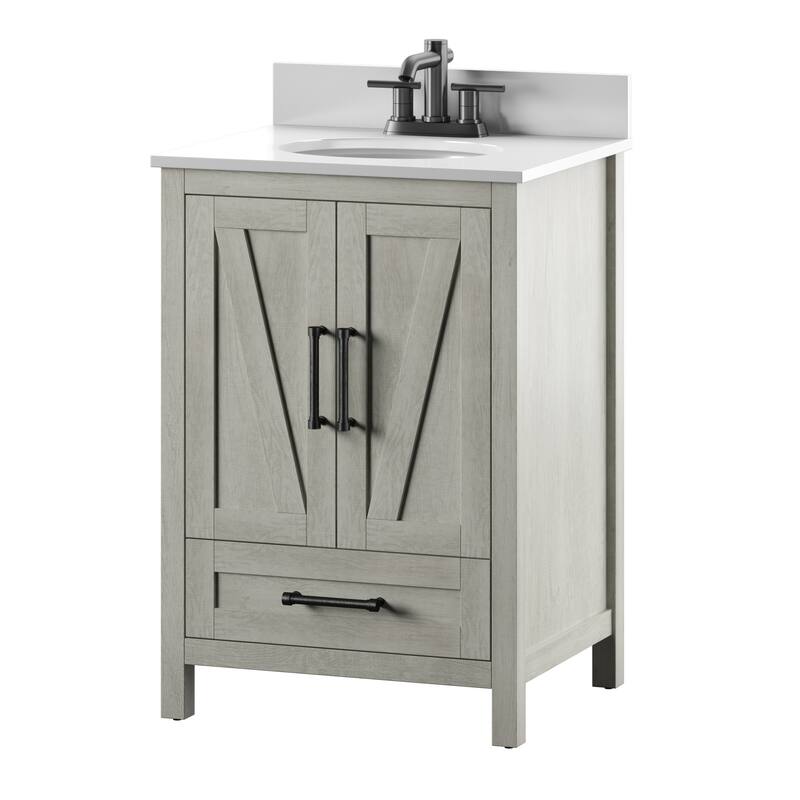 24" Single Bathroom Vanity with Lower Drawer