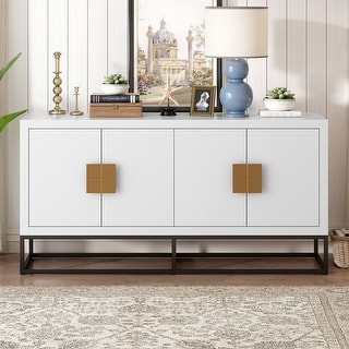 Modern 4-Door Sideboard Buffet Cabinet with Adjustable Shelves for Living Room