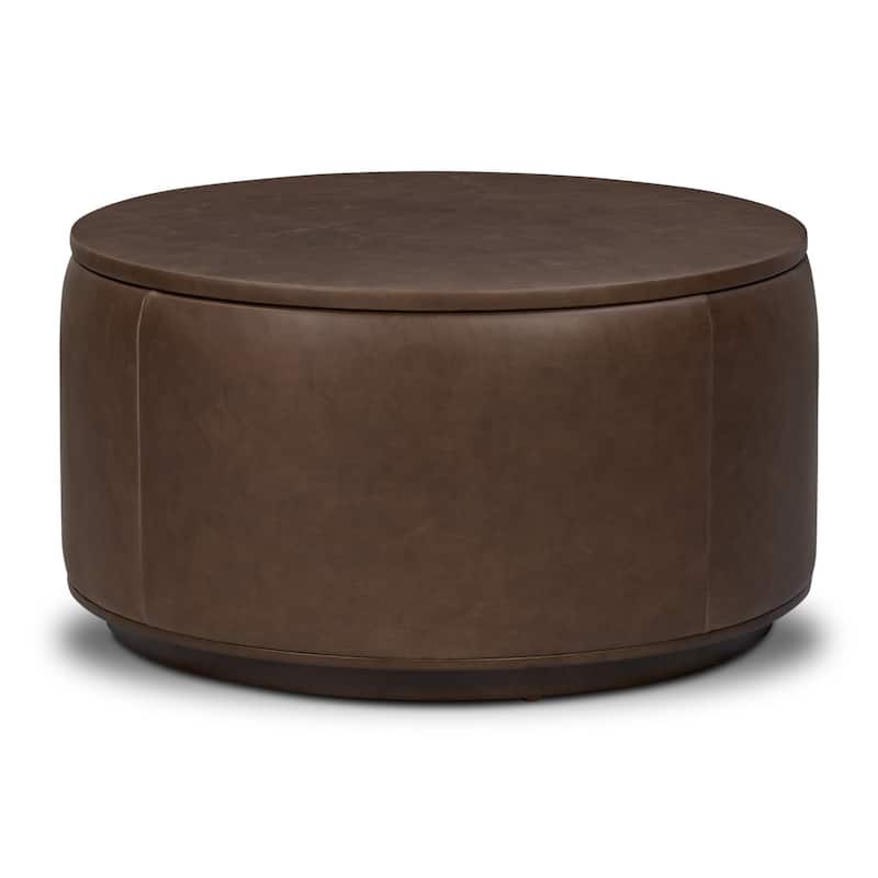 Poly & Bark Herve Storage Ottoman - Full Grain Genuine Italian Leather