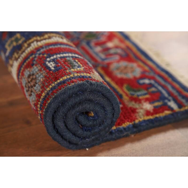 Blue Heriz Serapi Indian Accent Rug Handmade Wool Carpet - 2'0" x 3'0"