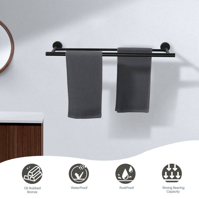 WOWOW Wall Mounted Stainless Steel Double Towel Bar