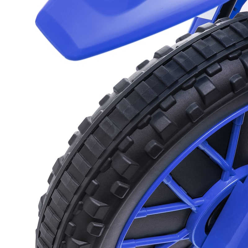 Motorcycle Dirt Bike Electric Battery-Powered Ride-On Toy Off-road Street Bike with Charging Battery, Training Wheels Blue