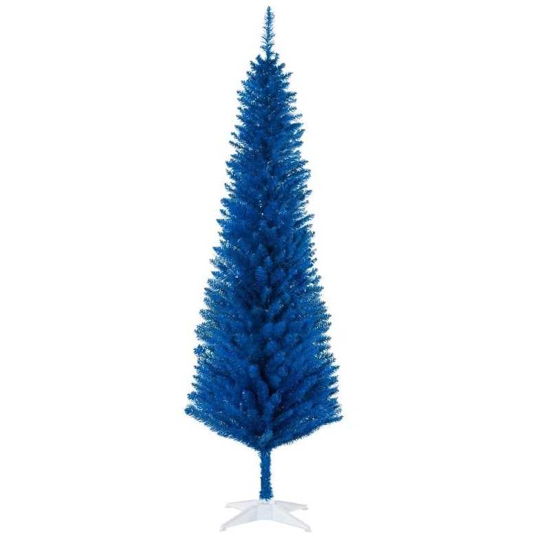 Striking Blue Pencil Christmas Tree,Artificial Xmas Tree with Sturdy Stand for Holiday Decor