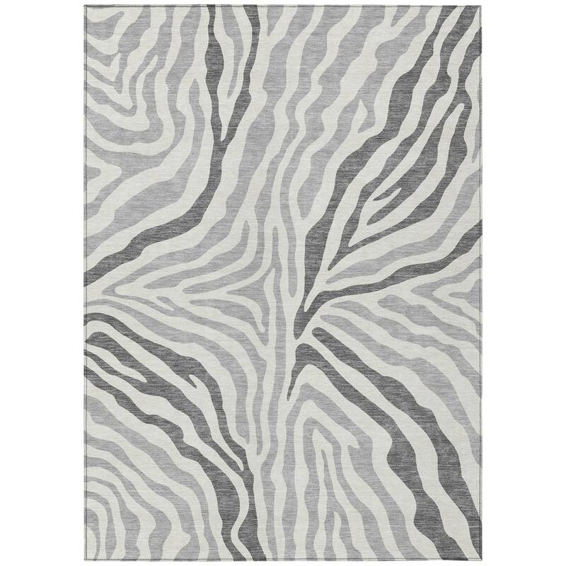 Machine Washable Indoor/ Outdoor Modern Prints Chantille Rug