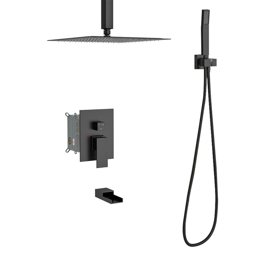 Topcraft 12-inch Ceiling Mount Square Shower System with Rough-in Valve - 12*12