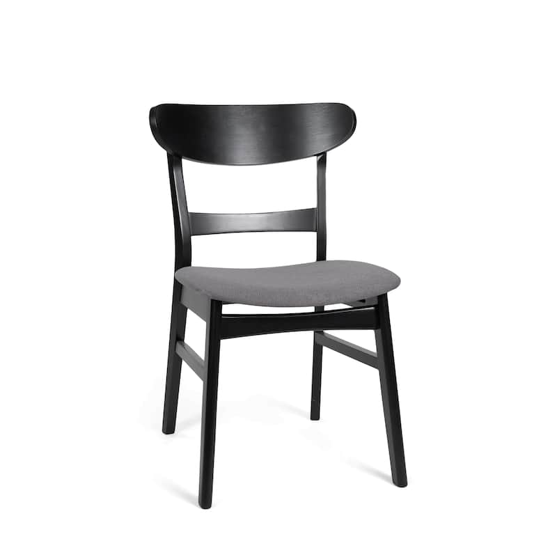 Abrielle Mid-Century Modern Upholstered Rubberwood Dining Chair (Set of 2) by Christopher Knight Home