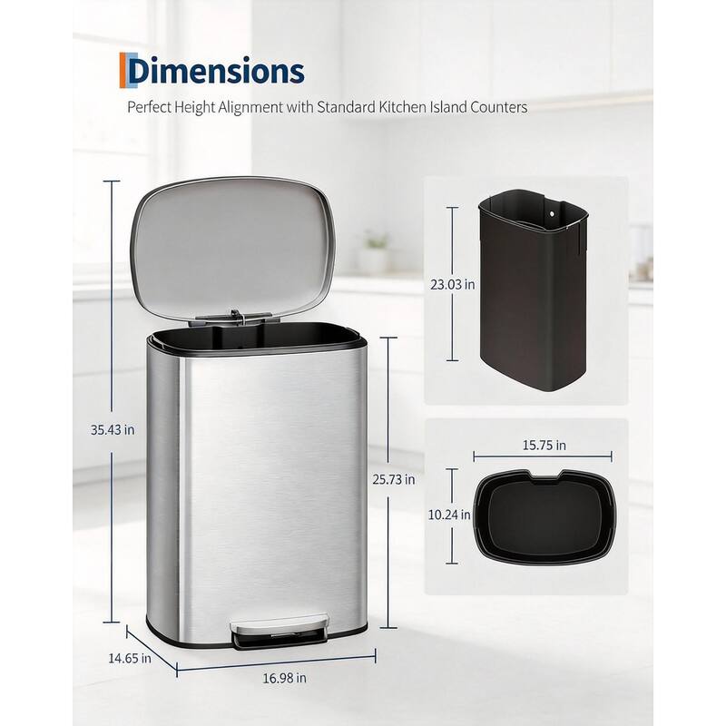 13 Gal / 50 L Step-On Garbage Bin