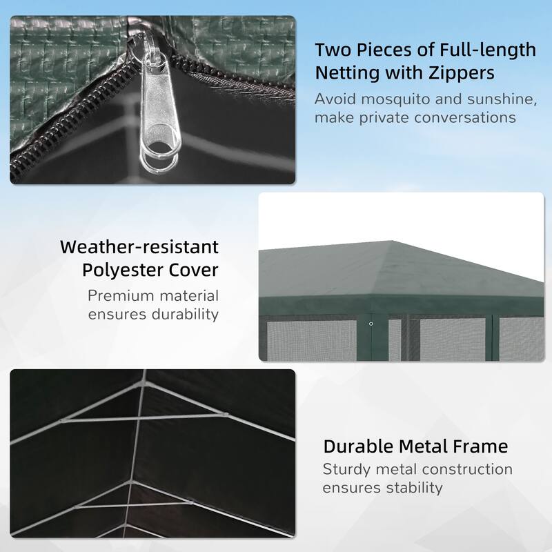 10' x 28' Party Tent Canopy with 8 Removable Mesh Sidewalls