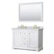 Option White / White Carrara Marble Top / Brushed Gold