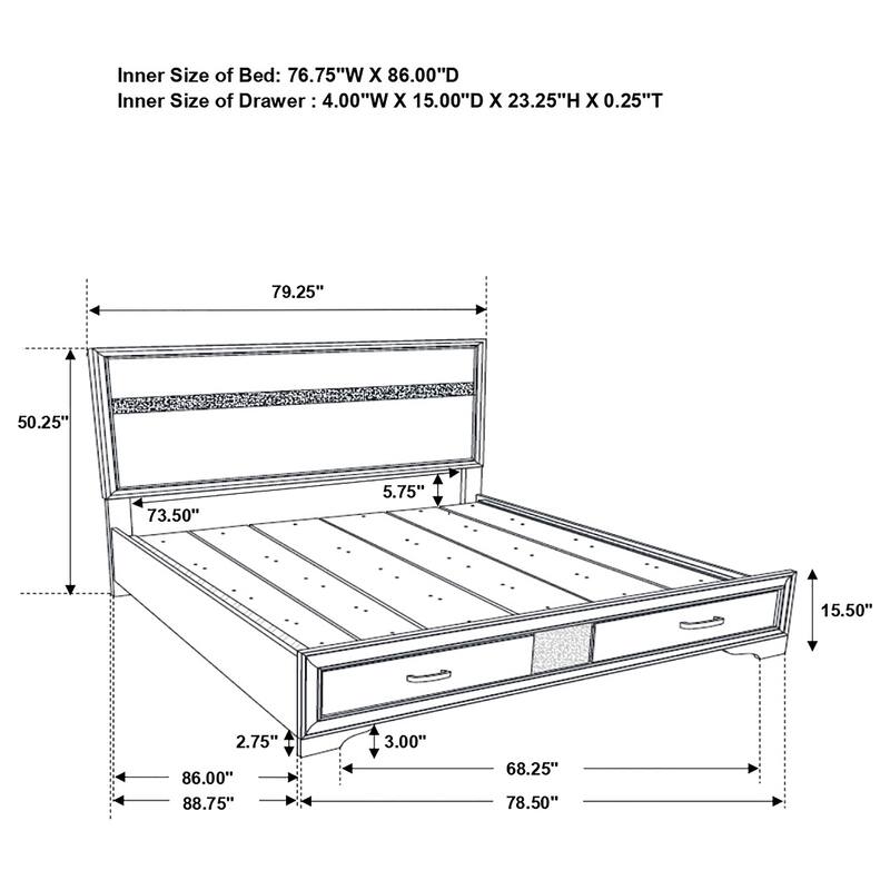 Miranda 4-piece Platform Storage Bedroom Set White