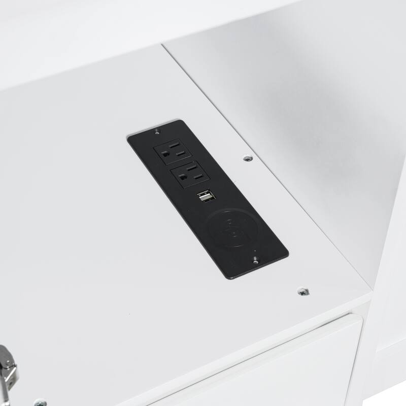 Modern Murphy Bed with Drawers, Cabinets, and USB Ports