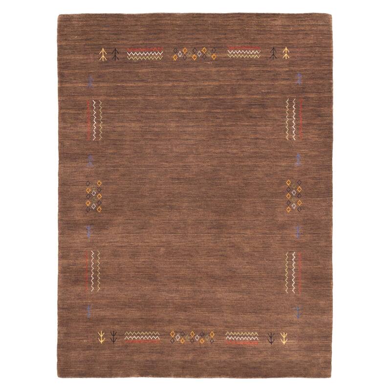 ECARPETGALLERY Hand Loomed Kashkuli Gabbeh Brown Wool Rug - 5'1 x 6'10