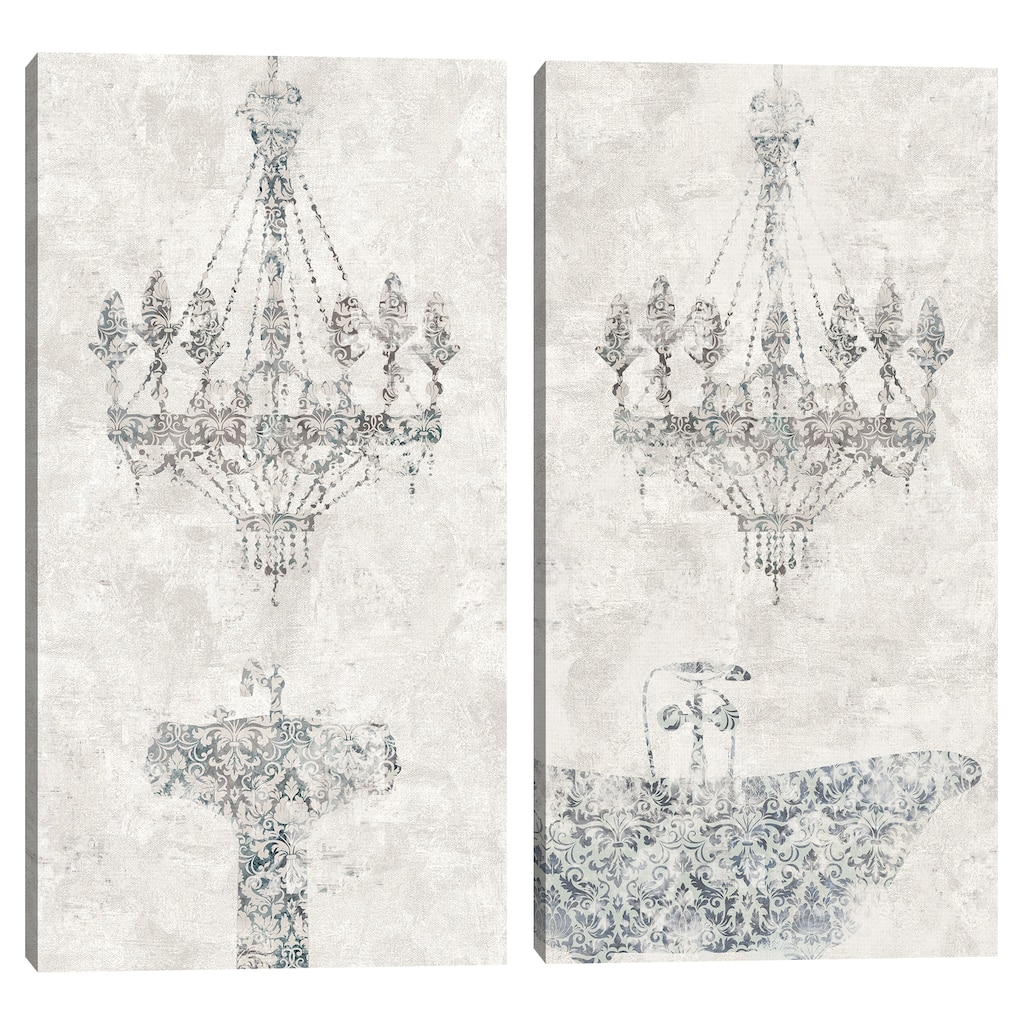 Taupe Bath by Design Lab Canvas S/2 by Design Lab Canvas Art Prints