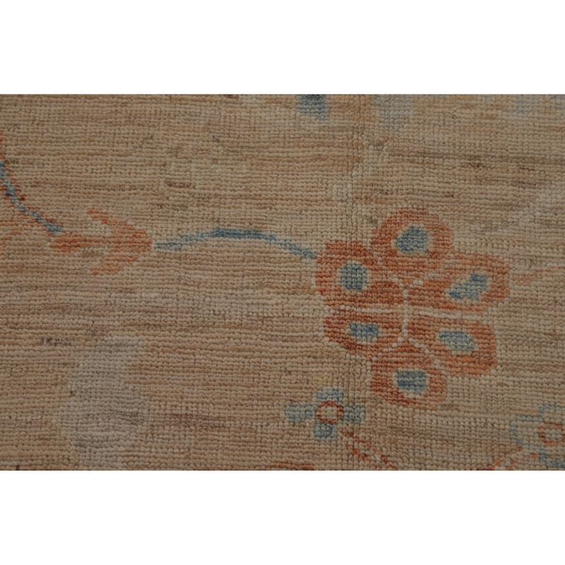 Vegetable Dye Oushak Turkish Area Rug Bedroom Handmade Wool Carpet - 6'3" x 9'0"