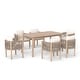 preview thumbnail 11 of 11, Outdoor Dining Set 7-Piece Acacia Wood Rope-Woven Arm Chairs with Extendable Dining Table