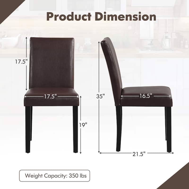 Gymax Dining Chair Set of 4 w/ Acacia Wood Frame & Rubber Wood Legs