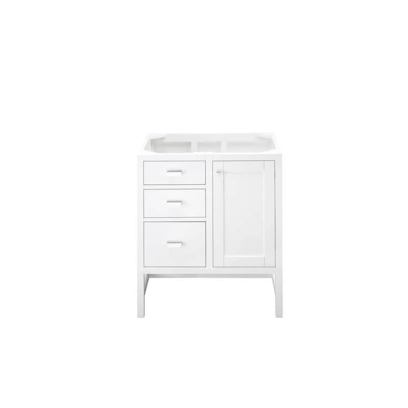 James Martin Vanities Addison 30" Single Vanity, Glossy White - Base Only - No Top