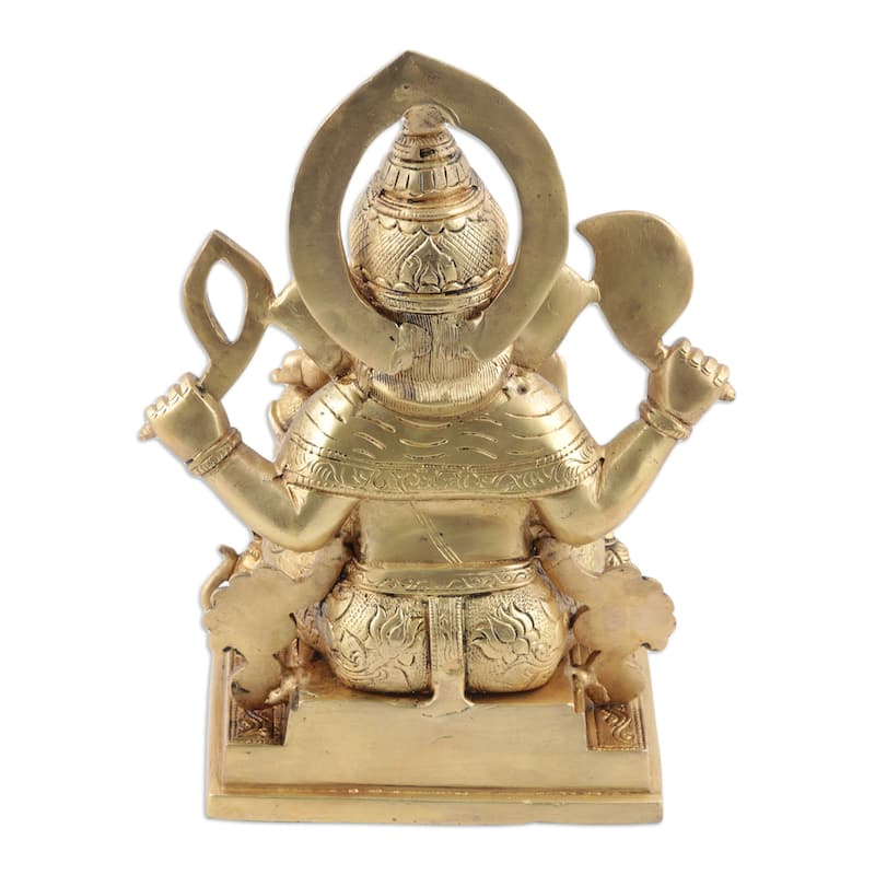 Novica Handmade Sublime Ganesha Brass Sculpture