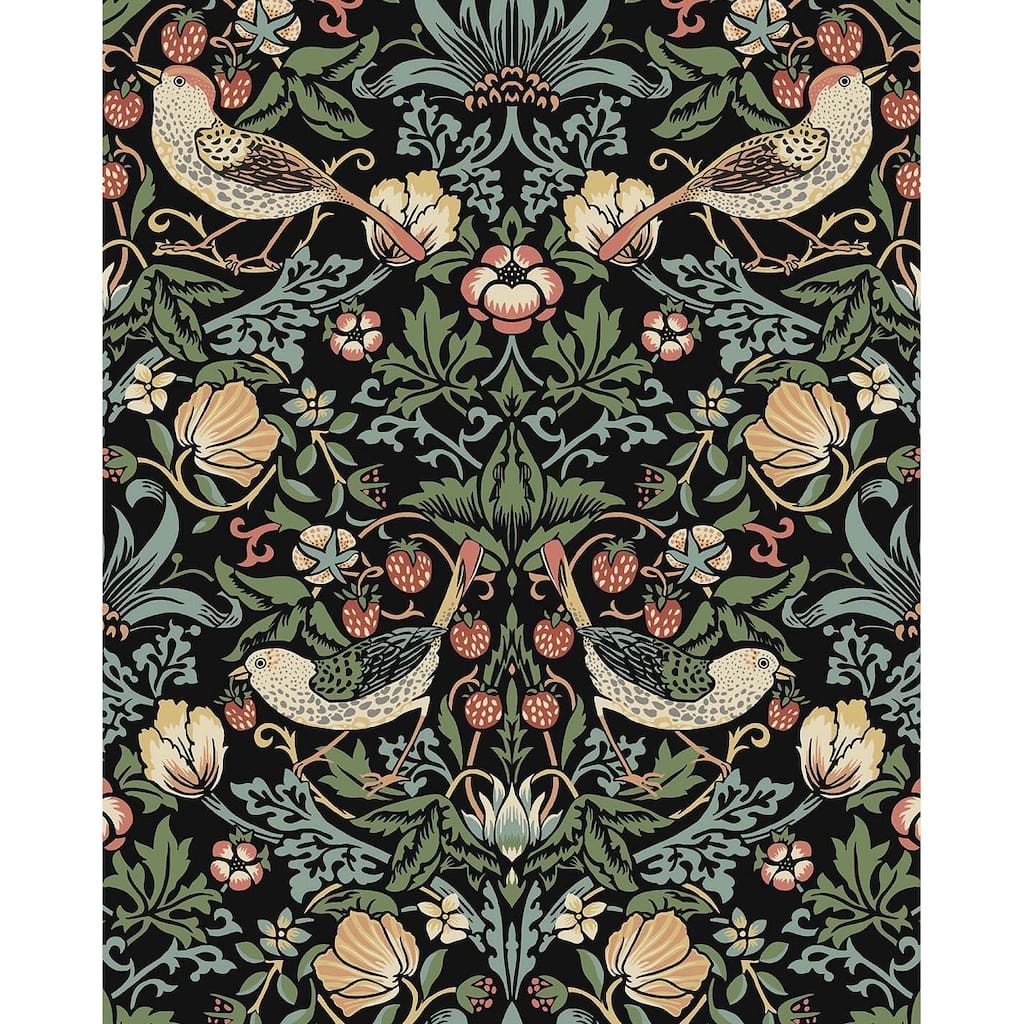 Seabrook Designs Fragaria Garden Prepasted Wallpaper