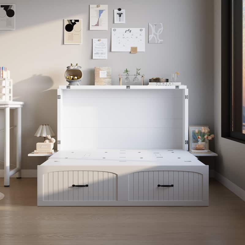 Convertible Murphy Bed Multifunctional Rooms Accent Cabinet Dresser