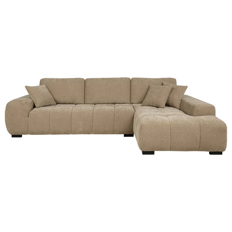 Plather Upholstered Sectional Chaise Sofa