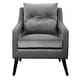preview thumbnail 1 of 6, Uttermost 23583 O'Brien 29" Wide Wood Framed Velvet Wingback Chair Smoke Gray Velvet